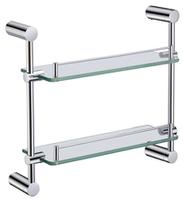 brass bathroom accessories Double Glass shelf