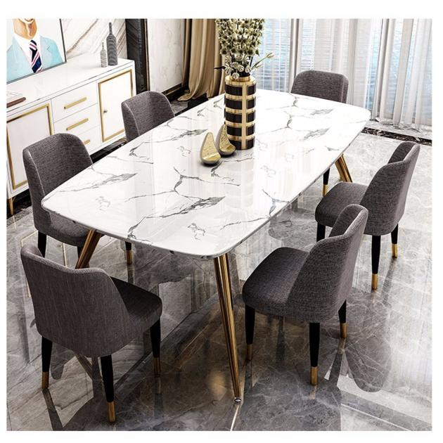 Artificial marble dining tables stainless steel dining table legs design