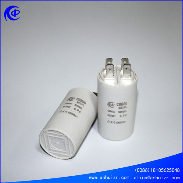 cbb60 washing machine capacitor water pump capacitor 450vac 250vac 4uf 8uf 10uf 16uf 