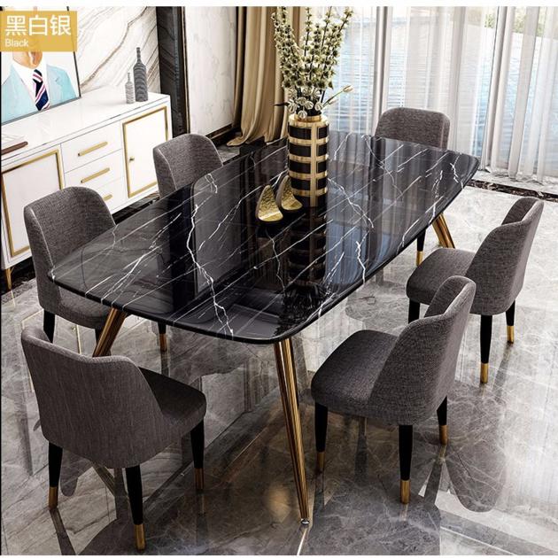 Artificial Marble Dining Tables Stainless Steel