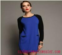 Crew Neck Lady Cashmere Dresses