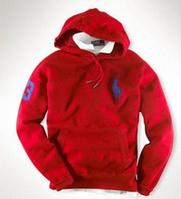 New Polo Ralph Lauren mens Hoodie with big  pony,red