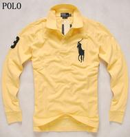 100% authentic mens rl big pony polo shirt,yellow