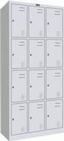 KD metal 4-tier triple-wide gym locker assembled