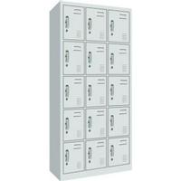 KD metal 5-tier triple-wide box locker assembled