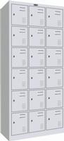 KD metal 6-tier triple-wide box locker assembled
