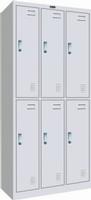 KD metal double-tier triple-wide gym locker assembled