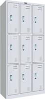 KD metal triple-tier triple-wide storage locker assembled