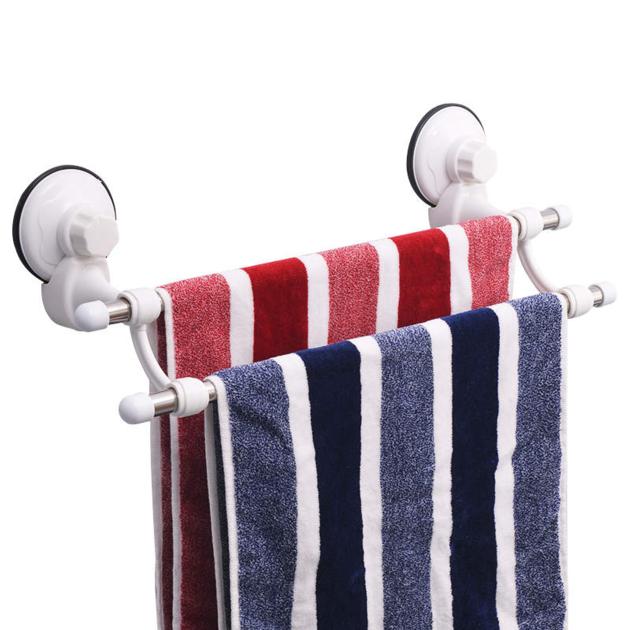 Bathroom Suction Cup Towel Rack Stainless Steel Towel Holder