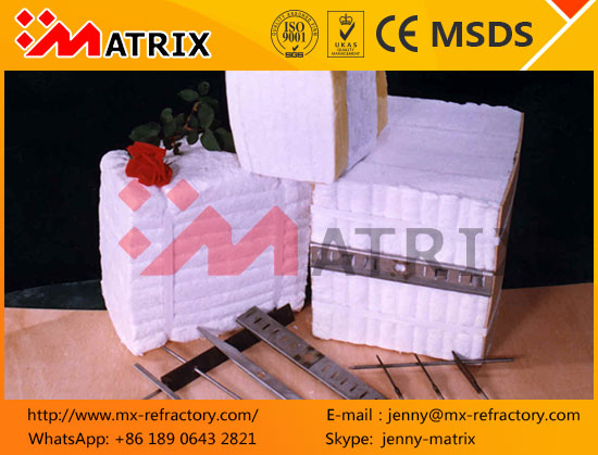Z block Ceramic fiber Module folded insulfrax for high temperature ceramics