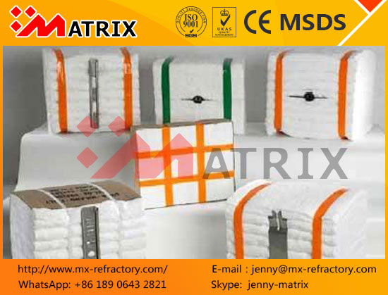 CERAMIC FIBER FOLDED MODULE WITH ANCHOR