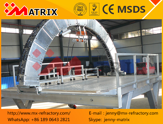 Cement Arch Machine Installation of Refractories for Kiln Brick Lining