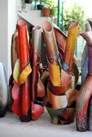 Tubular ceramic vases