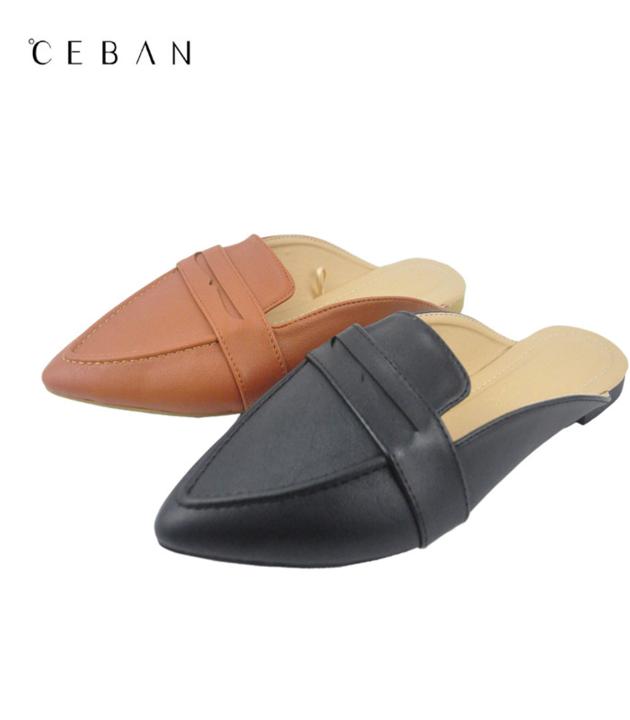 women pu pointed toe  mules slippers pumps