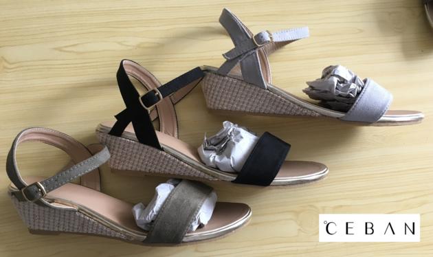 Lady elegant sandals with wedge outsole