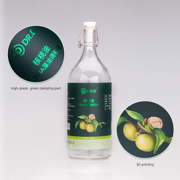 Custom rolled wine label sticker, bottle label printing, self adhesive label