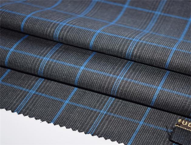 Fashion Modern Checked Worsted Wool Suiting Fabric