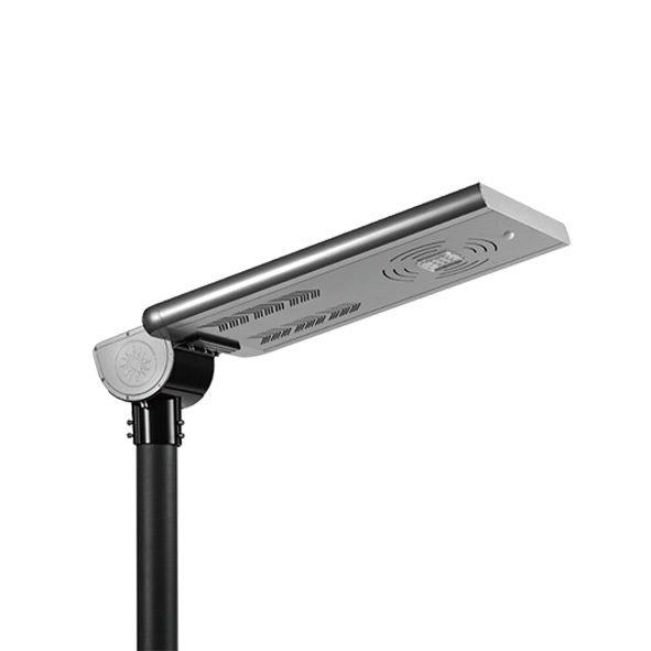 All-in-one LED solar garden light. 