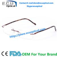 2014 new style Titanium rimless optical glasses frame unisex eyewear optical frames manufacturers in