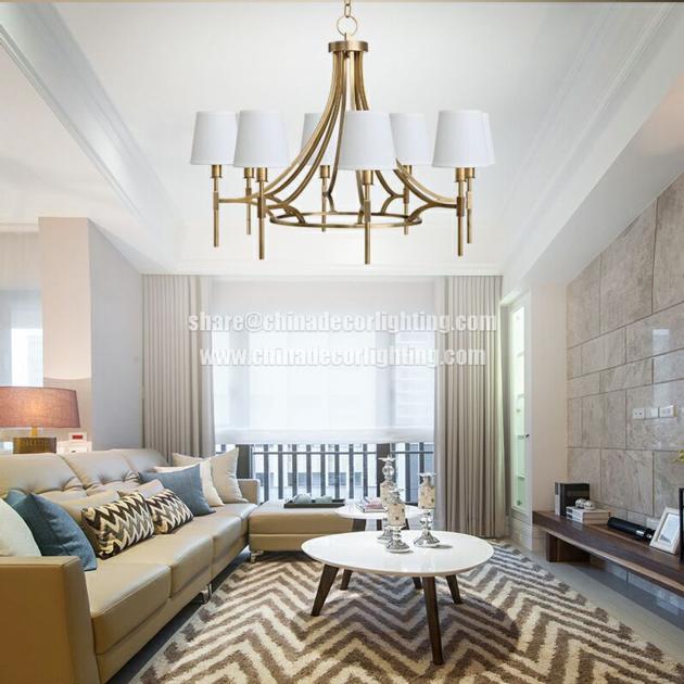 American Style Brass Arm Chandelier