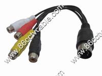 DIN 5 Pin to 4 RCA Cable, Audio Video Cable, AV cable