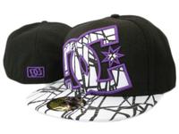 DC Black Fitted Hat with White brim