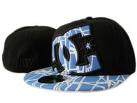 DC Black Fitted Hat with light Blue brim