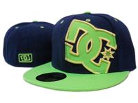 DC dark Blue Fitted Hat with Green brim