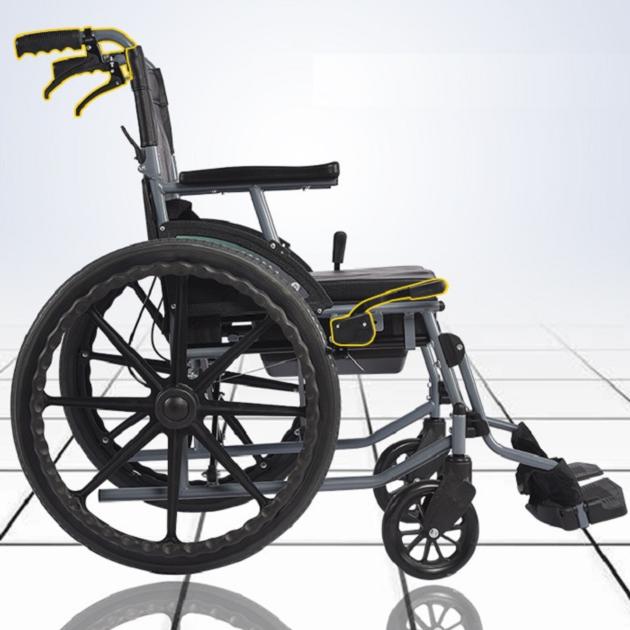 Manual Folding Wheelchair With Toilet Basin