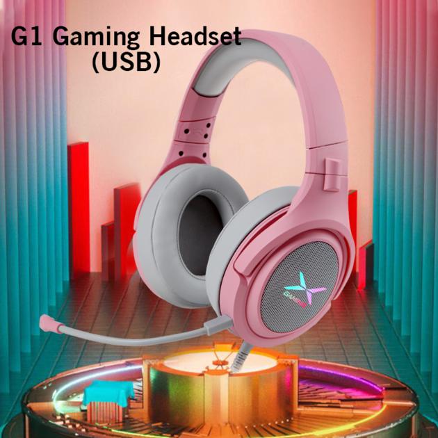 Gaming headset G1 3.5 + USB colorful RGB lighting