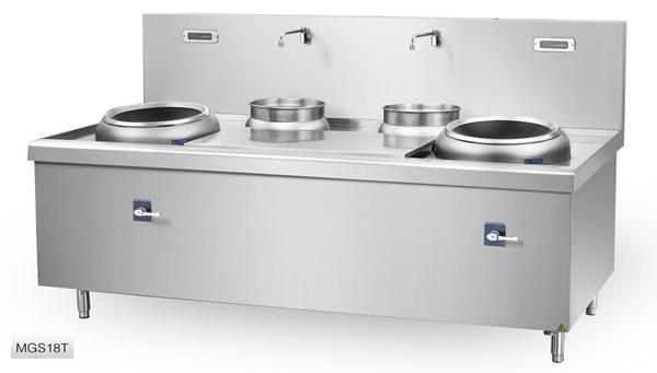 Chinducs 2-zone Induction Wok Range with 2 Stockpot MGS18T