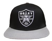 OBEY Black Fitted Hat with Gray brim