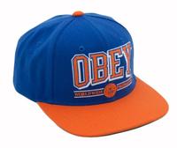 OBEY Blue Fitted Hat with Orange brim