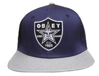 OBEY dark Blue Fitted Hat with Gray brim
