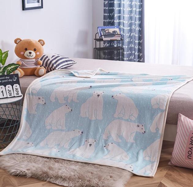 Soft Throw Printed Newborn Fleece Swaddle Custom Flannel Knitted Sofa Children Bed Print High Qualit