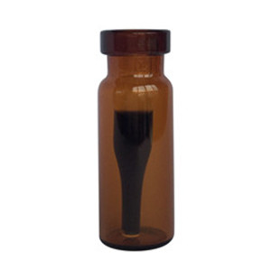 crimp top amber vial with intergrated inserts