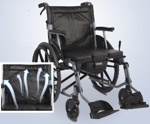 Manual Folding Wheelchair With Toilet Basin