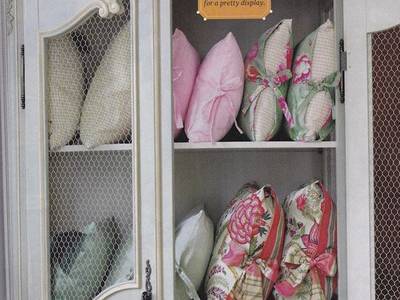 Chicken Wire Mesh Used in Cabinets, French Armoire