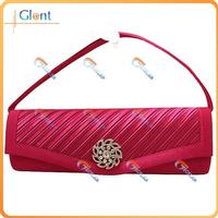Fashion evening bag with silver metal flower EBF002
