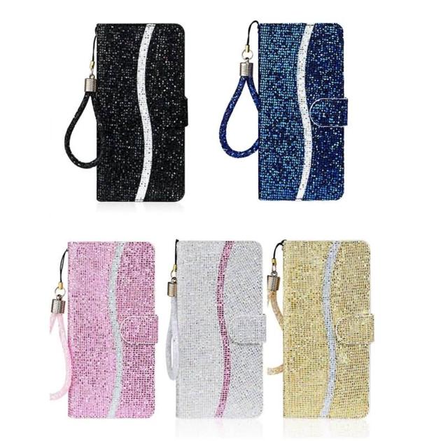 For iPhone 12 11 Pro Max Glitter Powder Leather Wallet Phone Case | SKU：IL-IP-WAL-PC21072901