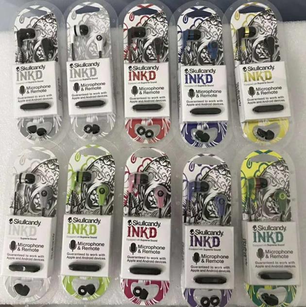 wholesale Skullcandy Ink'd Earbuds microphone &remote retail pack 