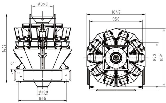 Economic 10 Head Multihead Noodle Weigher