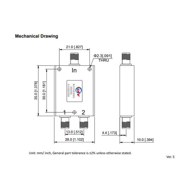 UHF RF 2 Way Power Divider