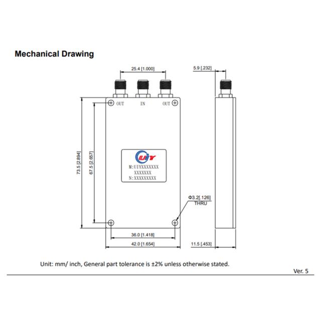 UHF RF 2 Way Power Divider