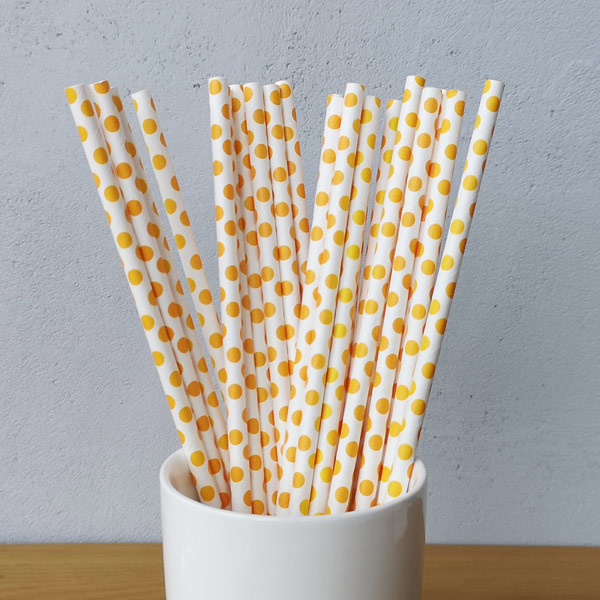 Custom Orange Paper Straws