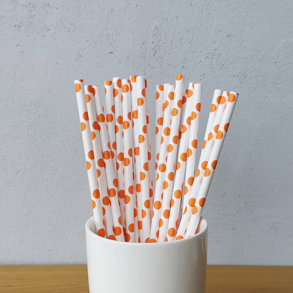 Custom Orange Paper Straws