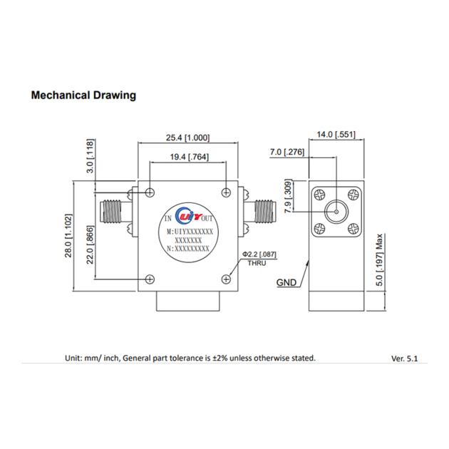 C Band RF Broadband Isolator 3