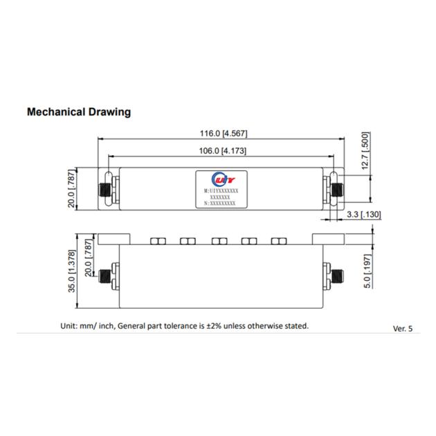 S Band RF Band Pass Filter