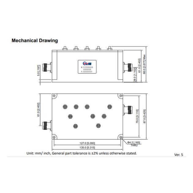 UHF 380 400MHz RF Band Pass