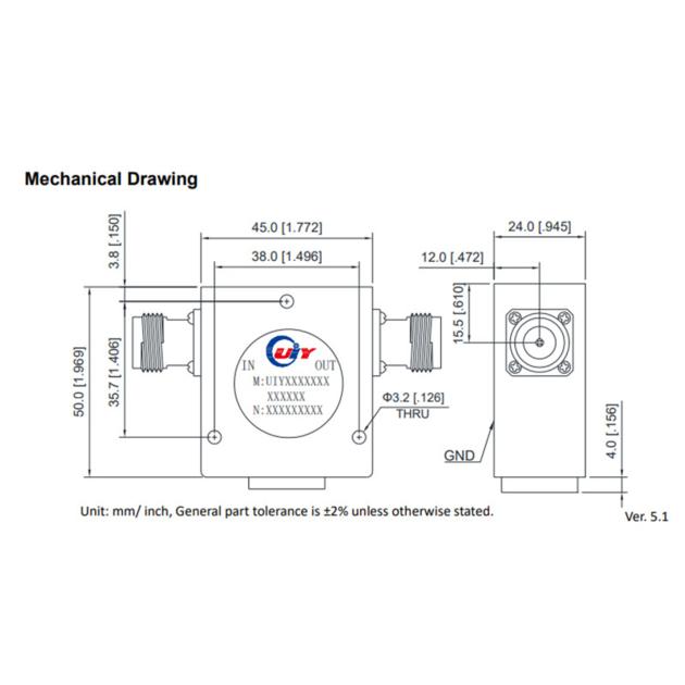 UHF Band RF Coaxial Isolator 400